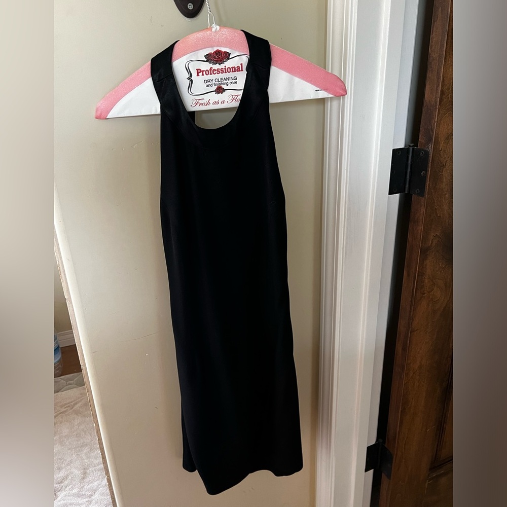 Black Market Halter “Little Black” Open Back Elegant Cocktail Dinner Dress